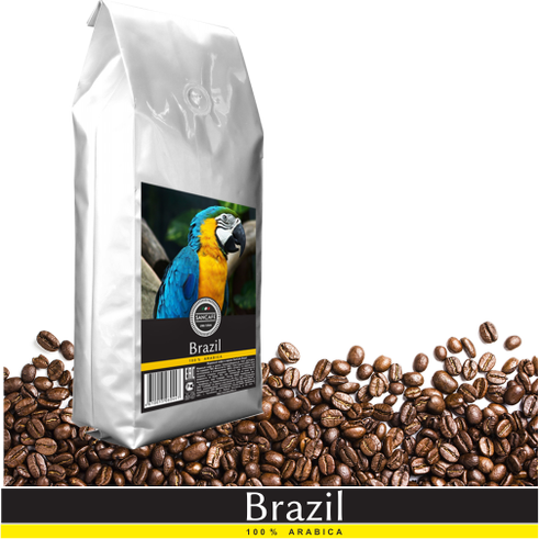 Кофе жаренный в зернах SanCafe Brazil (пакет 1000г)