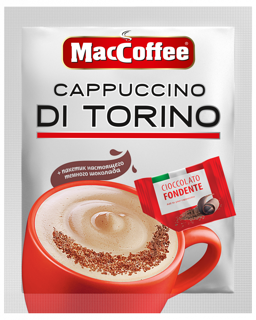 Кофе MacCoffee Cappuccino di Torino с шоколадом м/у 25,5г (минимальный  заказ 20шт) - Артезианская вода