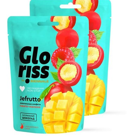 Жевательные конфеты Gloriss Jefrutto 75г. манго-малина